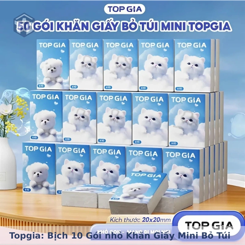 Topgia: Bịch 10 Gói nhỏ Khăn Giấy Mini Bỏ Túi