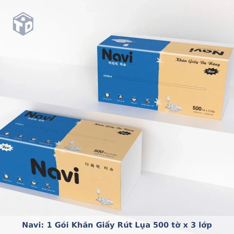 Navi: 1 Gói Khăn Giấy Rút Lụa 500 tờ x 3 lớp