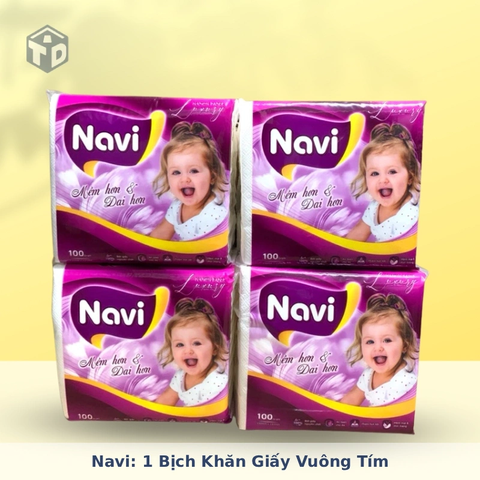 Navi: 1 Bịch Khăn Giấy Vuông Tím