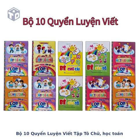 Bộ 10 Quyển Luyện Viết Tập Tô Chữ Và Tô Số Cho Bé Mẫu Giáo