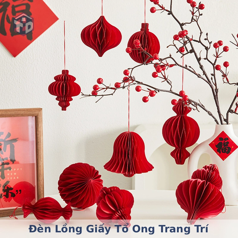 Đèn Lồng Giấy Tổ Ong Trang Trí