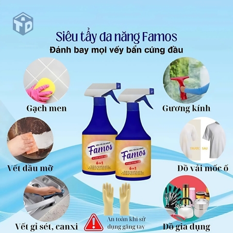 SG: Nước Tẩy Đa Năng Famos 500 ML - Ko Bao Bể VC (T30) - (Chai)