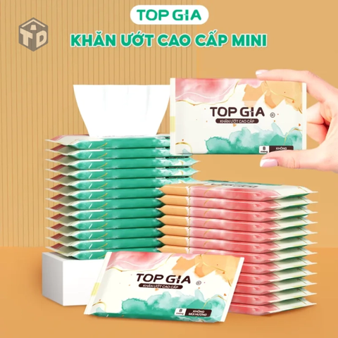 Topgia: Túi 10 Gói Khăn Uớt Mini Ban Mai