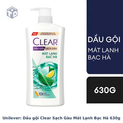 Unilever: Dầu gội Clear Sạch Gàu Mát Lạnh Bạc Hà 630g