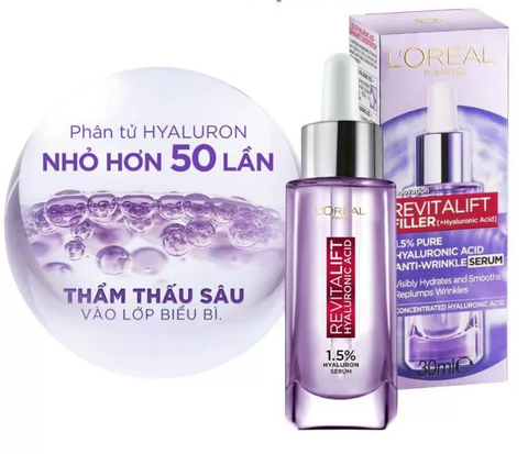 Serum L'Oreal Tinh Chất Cấp Ẩm, Cải Thiện Nếp Nhăn L'Oreal Revitalift 1.5% Hyaluronic Acid Serum