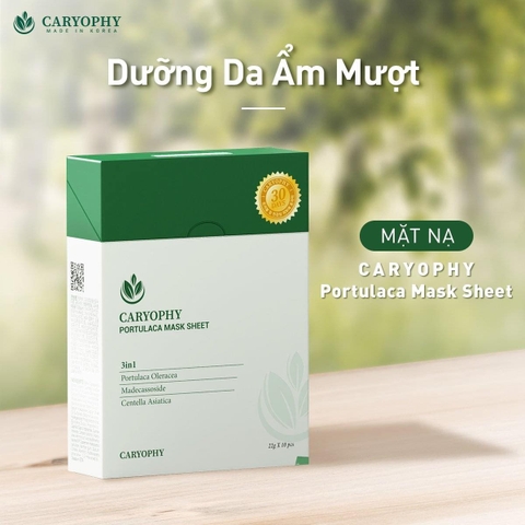 (10 Miếng/Hộp) Mặt Nạ Dưỡng Ẩm Caryophy Portulaca Mask Sheet Giảm Mụn Mờ Thâm