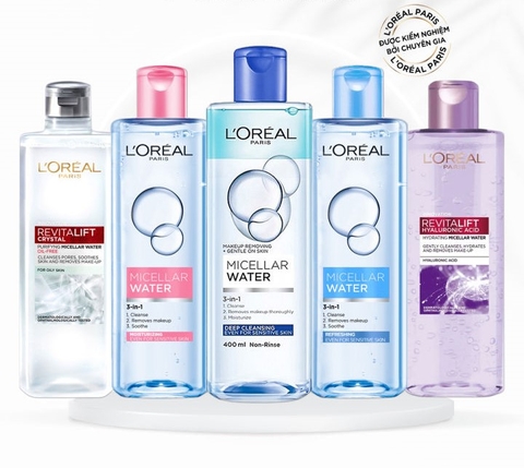 Nước Tẩy Trang Cho Mọi Loại Da 3-in-1 LOreal Paris Micellar Water 400ml