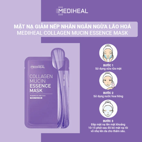 Mặt Nạ Giảm Nếp Nhăn Mediheal Collagen Mucin Essence Mask 20ml (Tím)