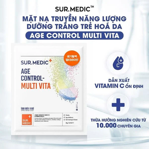 Mặt Nạ Căng Bóng Sur.Medic+ Cung Cấp Multi Vitamin 30g Age Control Multi Vita Mask 30g