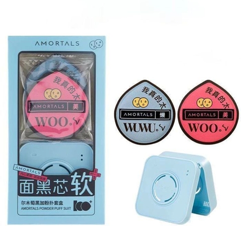 Set Bông Mút Amortals Black Bonus Powder Puff Set