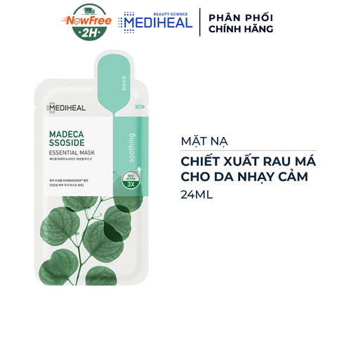 Mặt Nạ Mediheal Teatree Essential Mask Calming Làm Dịu Da, Kháng Khuẩn 24ml Madecassoside