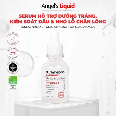 Serum Angel's Liquid Huyết Thanh Hỗ Trợ Dưỡng Trắng Da, Làm Mờ Thâm Nám Angel's Liquid Glutathione 700 V-Ampoule