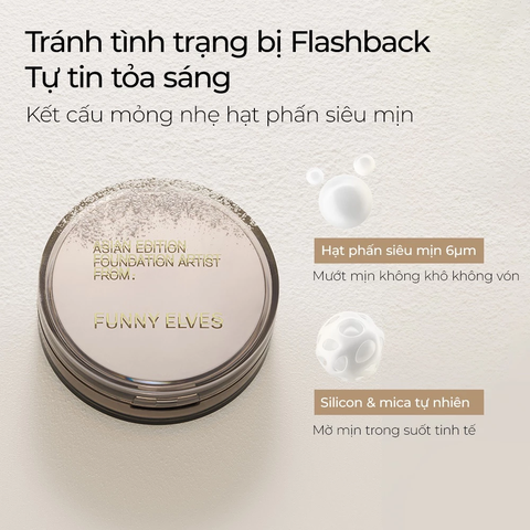 Funny Elves Phấn Phủ Bột Thanh Sương Mịn Màng, Trong Suốt, Kiềm Dầu 12H, Mờ Lì, Không Xỉn Màu 8g