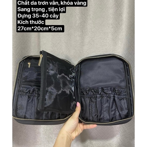 Bao Da Đựng Cọ Khoá Vàng Cao Cấp