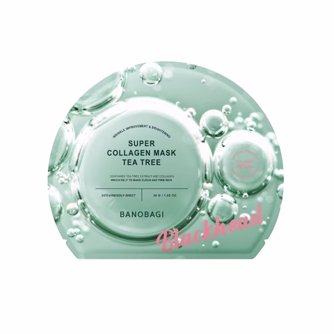 Mặt Nạ Banobagi Tràm Trà Giảm Mụn Đầu Đen Super Collagen Mask Tea Tree Blackhead (Xanh)
