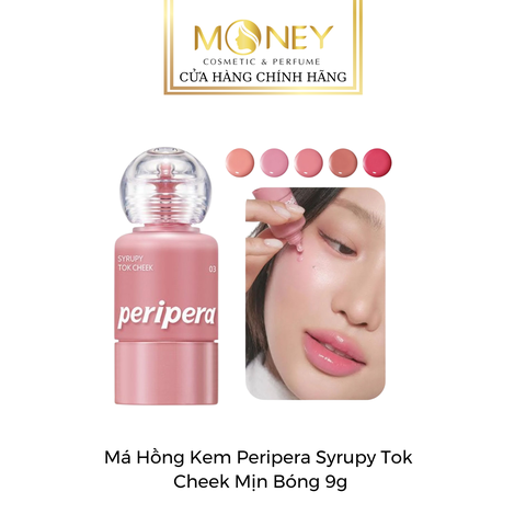 Má Hồng Kem Peripera Syrupy Tok Cheek Mịn Bóng 9g