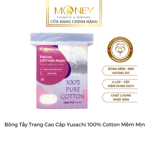 Bông Tẩy Trang Cao Cấp Yusachi 100% Cotton Mềm Mịn