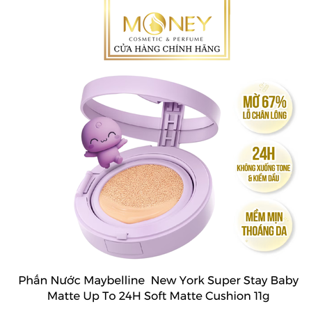 Phấn Nước Maybelline Che Phủ Tốt, Bền Màu New York Super Stay Baby Matte Up To 24H Soft Matte Cushion 11g