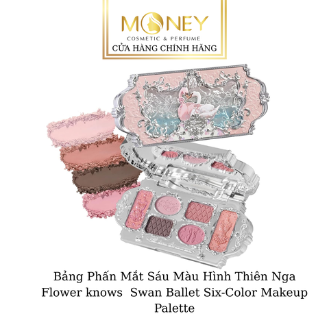 Bảng Phấn Mắt Sáu Màu Hình Thiên Nga Flower knows  Swan Ballet Six-Color Makeup Palette