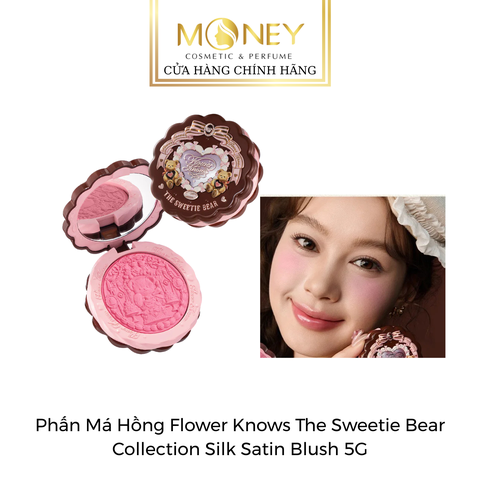 Phấn Má Hồng Flower Knows The Sweetie Bear Collection Silk Satin Blush 5G