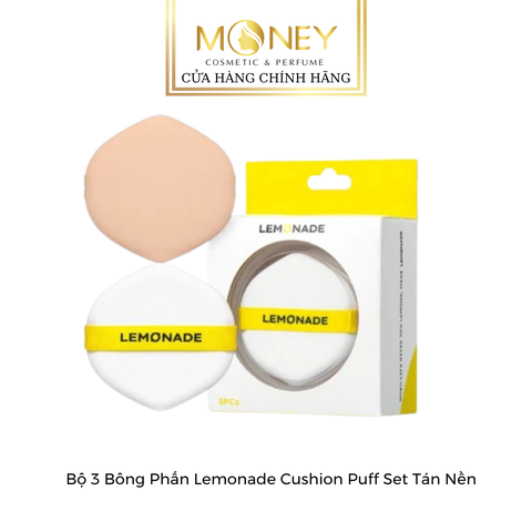 Bộ 3 Bông Phấn Lemonade Cushion Puff Set Tán Nền - 3pcs