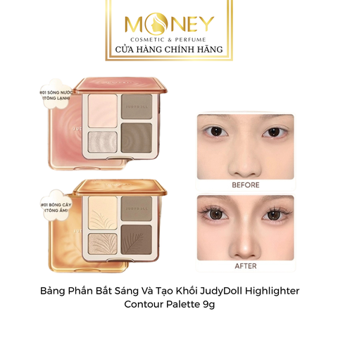 Bảng Phấn Bắt Sáng Và Tạo Khối JudyDoll Highlighter Contour Palette 9g