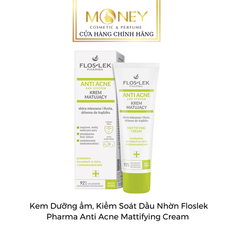 Kem Dưỡng ẩm, Kiểm Soát Dầu Nhờn Floslek Pharma Anti Acne Mattifying Cream