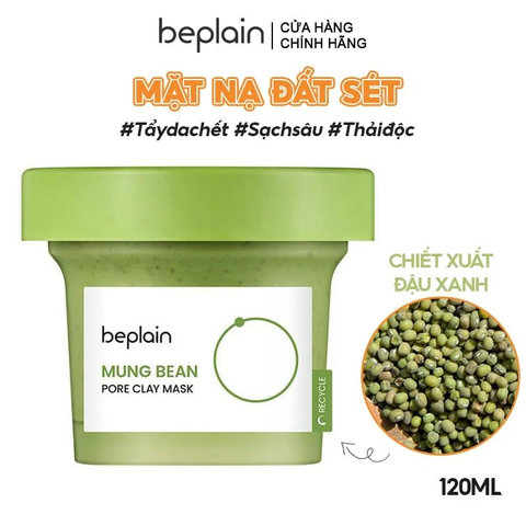 Mặt Nạ Đất Sét BEPLAIN Mung Bean Pore Clay Mask 120ml
