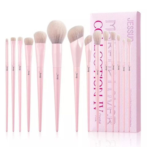 Bộ Cọ Trang Điểm Cá Nhân  Jessup Crystal Pink Premium