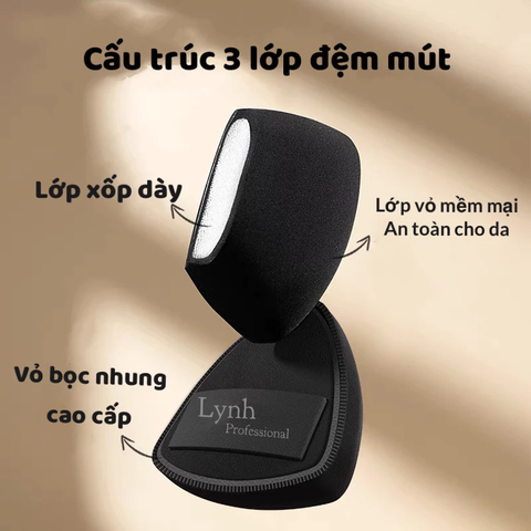 Hộp 2 Bông Mút Trang Điểm Tán Nền Hình Tam Giác  Lynh Professional