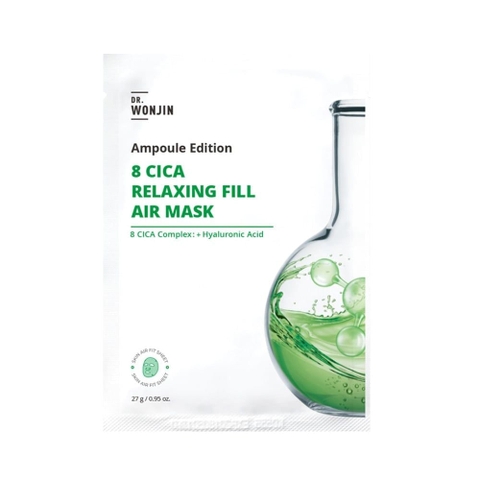 Mặt Nạ Siêu Tinh Chất Phục Hồi Làm Dịu Dr Wonjin 8 CICA Relaxing Fill Air Mask 27g (Xanh Lá))