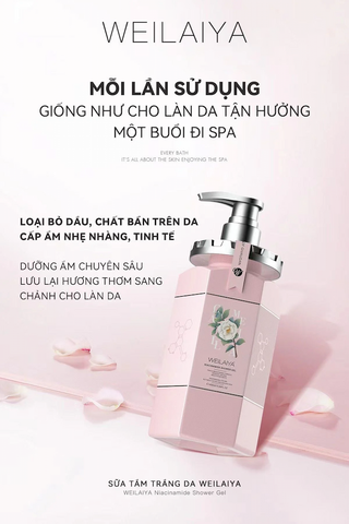 Sữa Tắm Trắng Da Hoa Trà Weilaiya Niacinamide Shower Gel