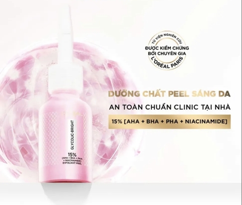 Peel da Loreal hồng Glycolic Bright Exfoliant Peel