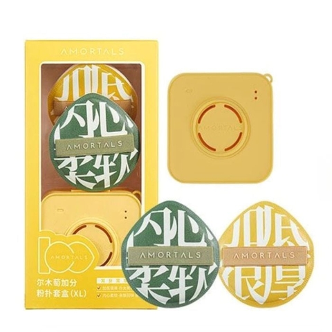 Bộ Bông Mút Tán Kem Nền Dạng Lỏng Amortals Bonus Points Powder Puff Set