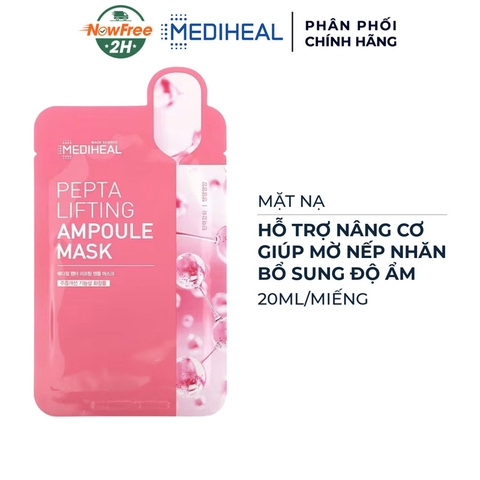 Mặt Nạ Nâng Cơ, Trẻ Hoá Da Mediheal Pepta Ampoule Mask (Hồng)