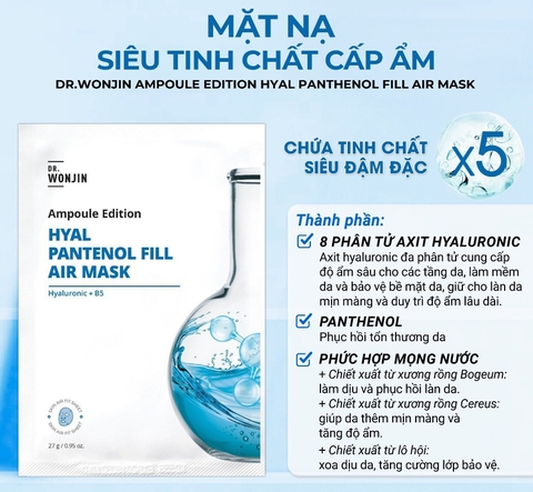 (10 miếng/hộp) Mặt Nạ Giấy Dưỡng ẩm, Dưỡng Sáng Da Dr.Wonjin Ampoule Edition Fill Air Mask