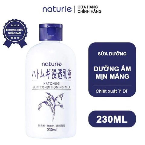 Sữa Dưỡng Ẩm Cân Bằng Da Mịn Màng Chiết Xuất Hạt Ý Dĩ Naturie Hatomugi Skin Conditioning Milk