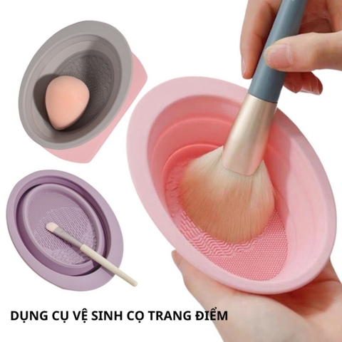 Dụng Cụ Rửa Cọ Mút Trang Điểm Có Thể Gấp Gọn Đa Năng
