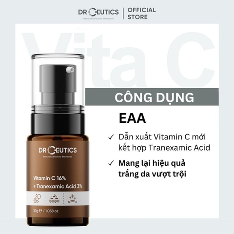 Serum DrCeutics Hỗ Trợ Sáng Da, Làm Đều Màu Da, Giảm Nếp Nhăn DrCeutics Vitamin C 16% + Tranexamic acid 3%