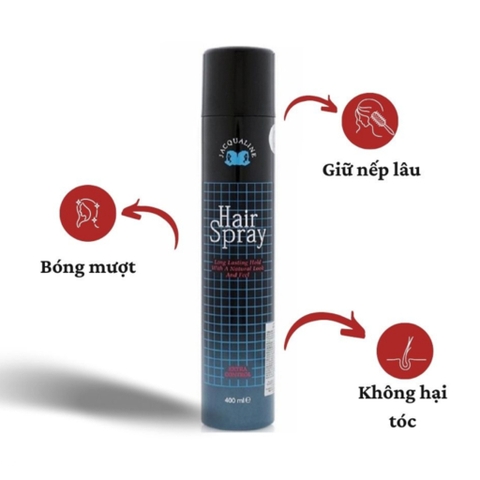 Keo Đen Xịt Tóc Jacqualine Long Lasting Hold Hair Spray