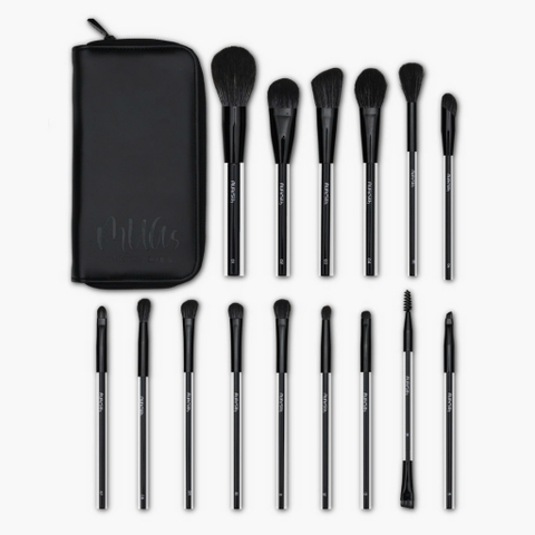 Bộ Cọ Cá Nhân MUAS Silk 15 Cây Đen Kèm Túi Chất Lông Mền Mịn