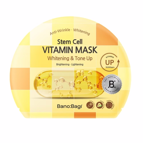 Mặt Nạ Trắng Da , Nâng Tone Banobagi Stem Cell Vitamin Mask Whitening & Tone-Up 30g (Vàng)