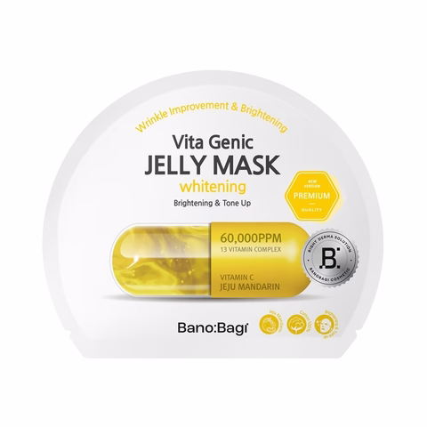 Mặt Nạ Banobagi Premium Vita Genic Jelly Mask Whitening Giúp Mờ Thâm, Trắng Sáng Da 30g (Vàng)