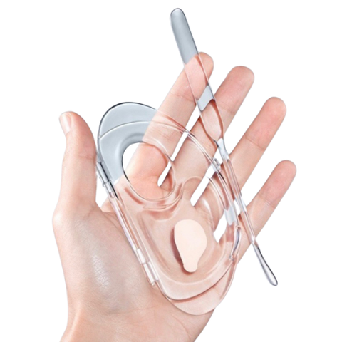 Khay Trộn Nền Trong Suốt Mica Có Nắp Đậy