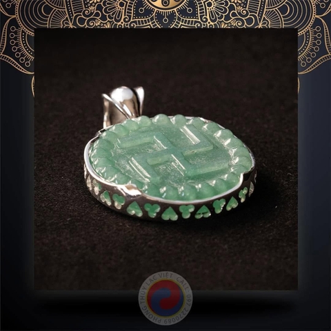 MẶT NGỌC AVENTURINE HÌNH CHỮ VẠN