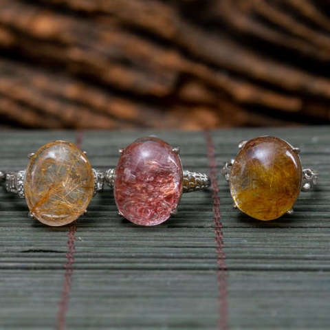 Nhẫn Đá Thạch Anh Tóc