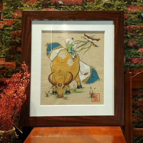 Tranh Đá Chăn Trâu Đọc Sách Thổi Sáo