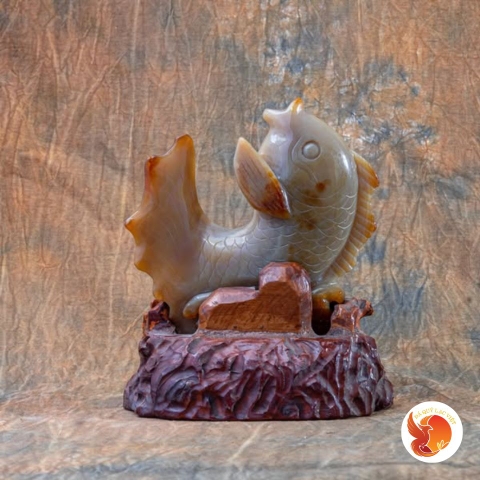 Tượng Cá Chép Đá Quý Phong Thủy