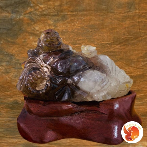 Tượng Phật Di Lặc Nằm Đá Thạch Anh Khói