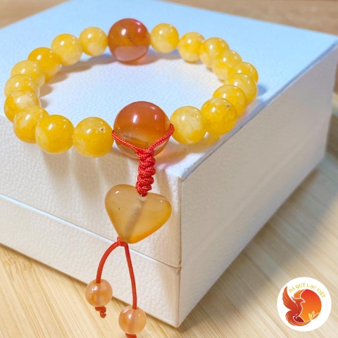 Vòng Tay Phật Châu 18 Hạt Ngọc Hoàng Long Phối Mã Não